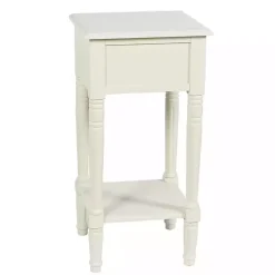 Kirklands Home Wood Square Hampton Accent Table White New