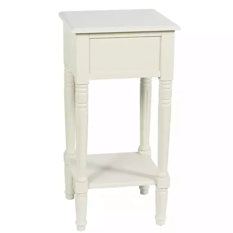 Kirklands Home Wood Square Hampton Accent Table White New