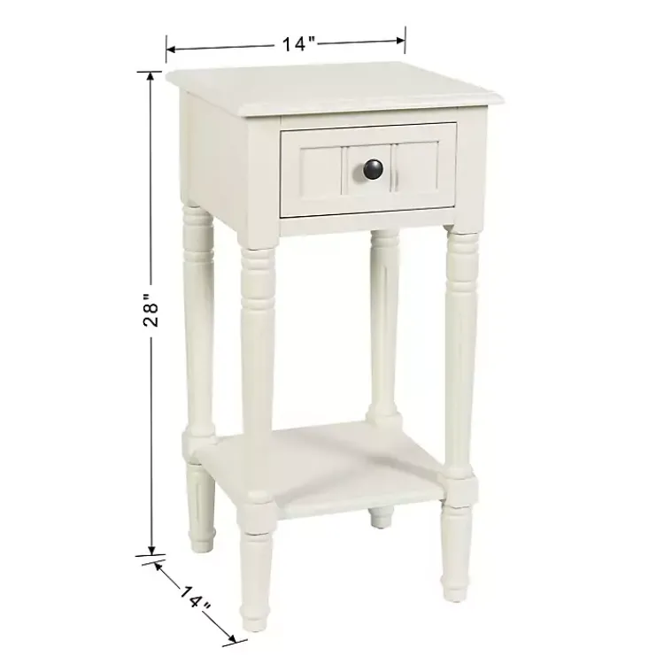Kirklands Home Wood Square Hampton Accent Table White New