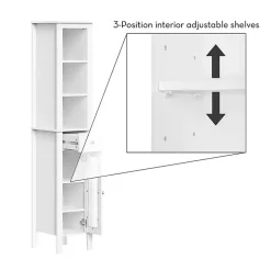 Kirklands Home Wood Tall Single Pane Glass Door Cabinet White Online