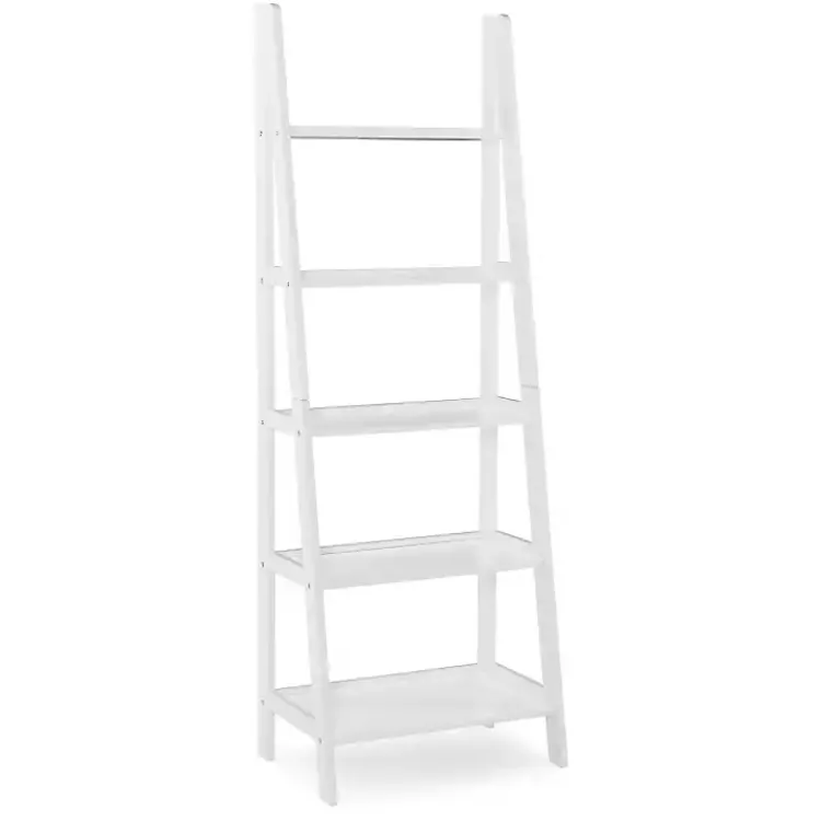 Kirklands Home Wood 5-Tier Ladder Bookshelf White