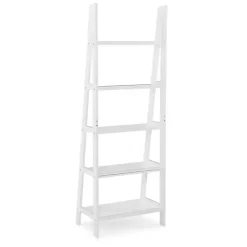 Kirklands Home Wood 5-Tier Ladder Bookshelf White