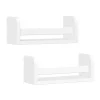 Kirklands Home White Wood Wall Bookshelves, Set of 2 New