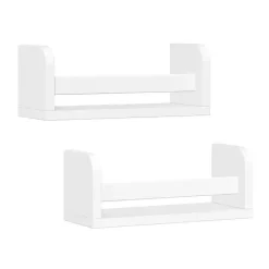 Kirklands Home White Wood Wall Bookshelves, Set of 2 New