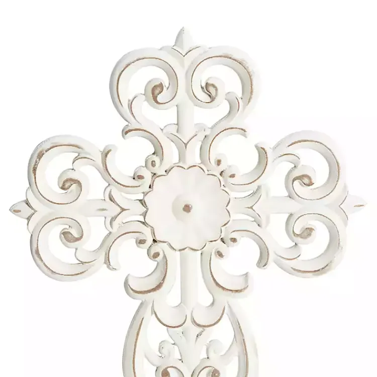 Kirklands Home Wood Wall Cross Wall Plaques, Set of 3 White Outlet