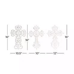 Kirklands Home Wood Wall Cross Wall Plaques, Set of 3 White Outlet