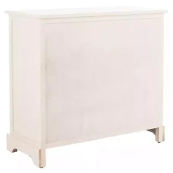 Kirklands Home Wood Woven Baskets Cabinet White