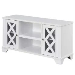 Kirklands Home Wood X Doors Media Cabinet White New