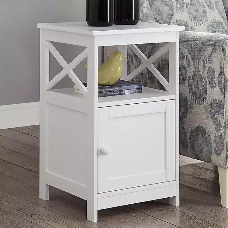 Kirklands Home Wood X Sides Storage Accent Table White Online