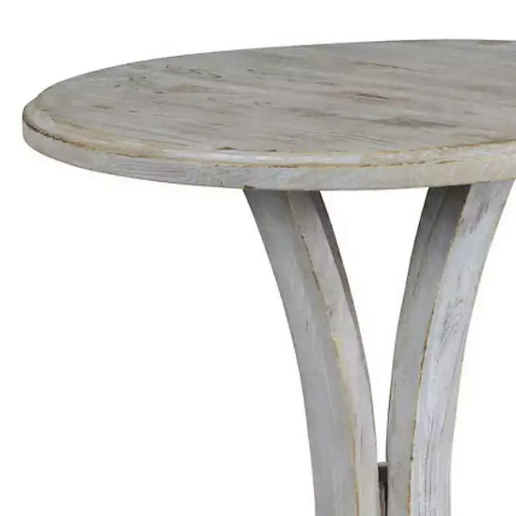 Kirklands Home Wooden Arched Base Round Top Accent Table White Clearance