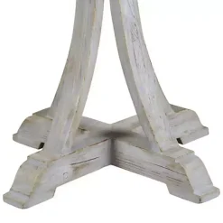 Kirklands Home Wooden Arched Base Round Top Accent Table White Clearance