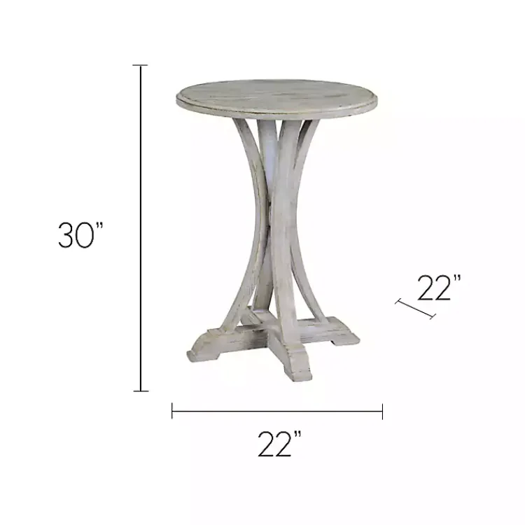 Kirklands Home Wooden Arched Base Round Top Accent Table White Clearance