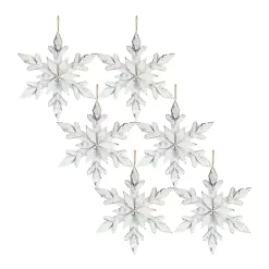Christmas Ornaments>Kirklands Home Wooden Snowflake 6-pc. Ornament Set White