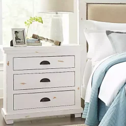 Kirklands Home Wooden Willow Nightstand White