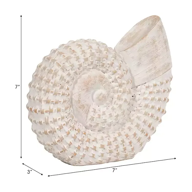 Statues & Figurines>Kirklands Home Woven Seashell Statue White