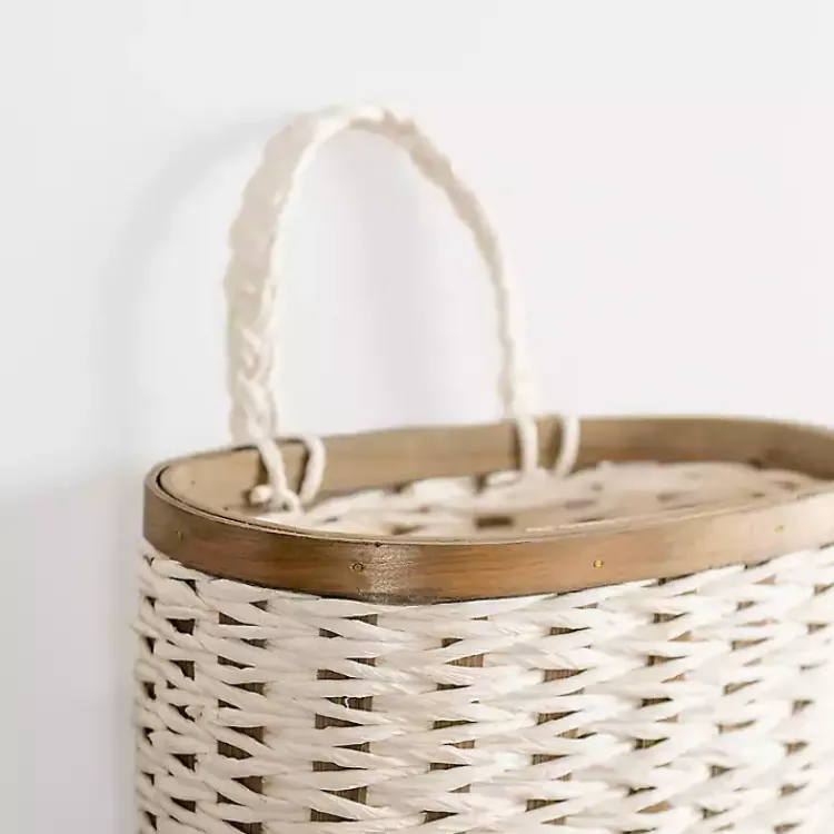 Kirklands Home Woven Wall Pocket White Best