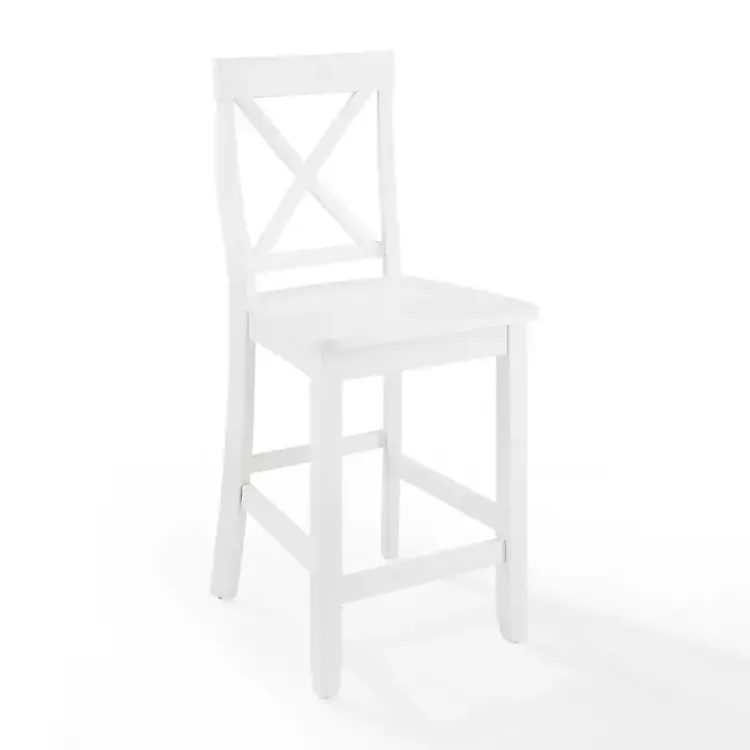 Kirklands Home X-Back Farmhouse Counter Stools, Set of 2 White Clearance