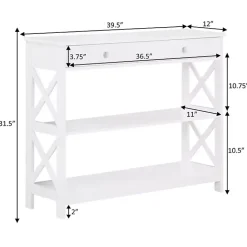 Kirklands Home X-Frame 2-Shelf Console Table White Hot