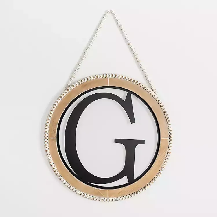 Kirklands Home Whitewash Bead Trim Monogram G Plaque Online