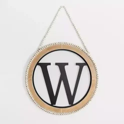 Kirklands Home Whitewash Bead Trim Monogram W Plaque