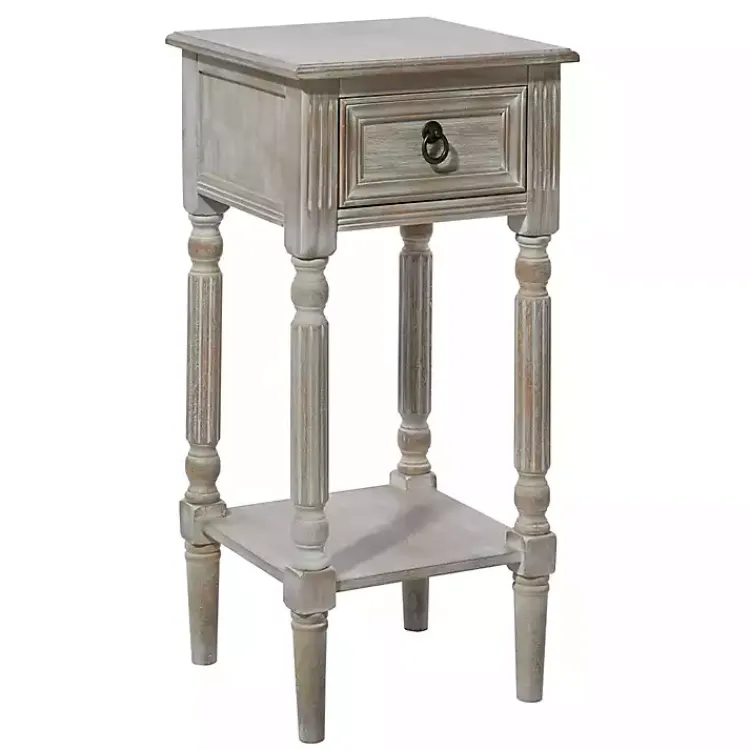 Kirklands Home Whitewash Distressed Wood Accent Table Brown