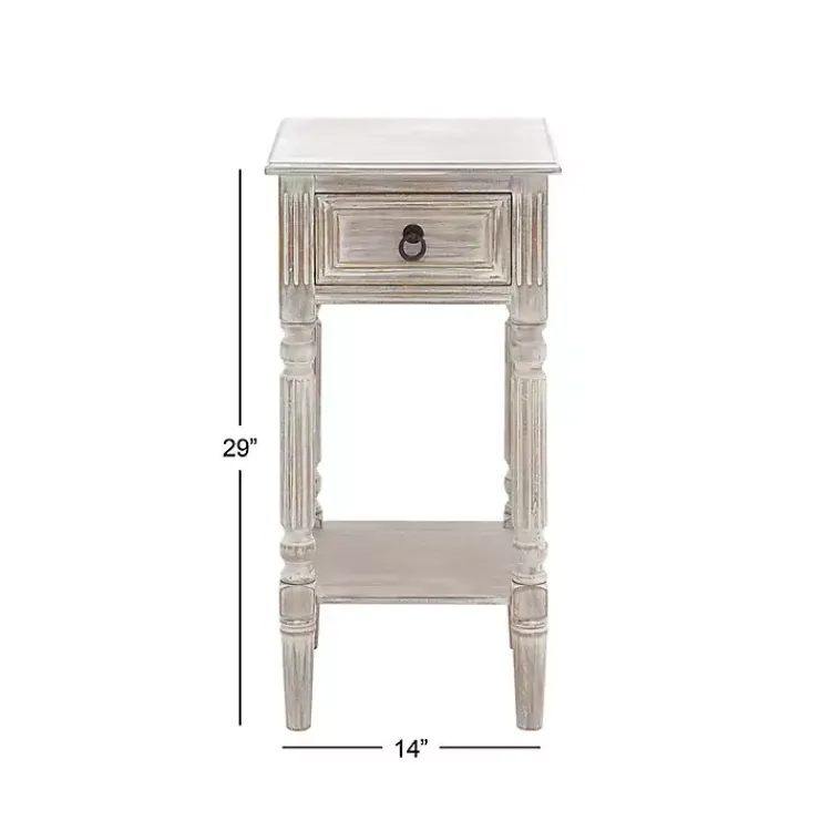 Kirklands Home Whitewash Distressed Wood Accent Table Brown