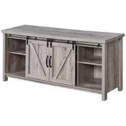 Kirklands Home wash Russ Barn Door Media Cabinet White Hot