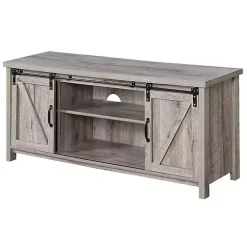 Kirklands Home wash Russ Barn Door Media Cabinet White Hot