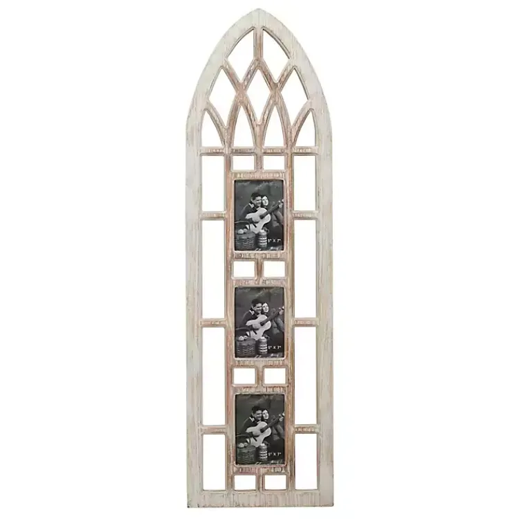 Collage Frames>Kirklands Home Whitewash Window Arch 3-Opening Collage Frame