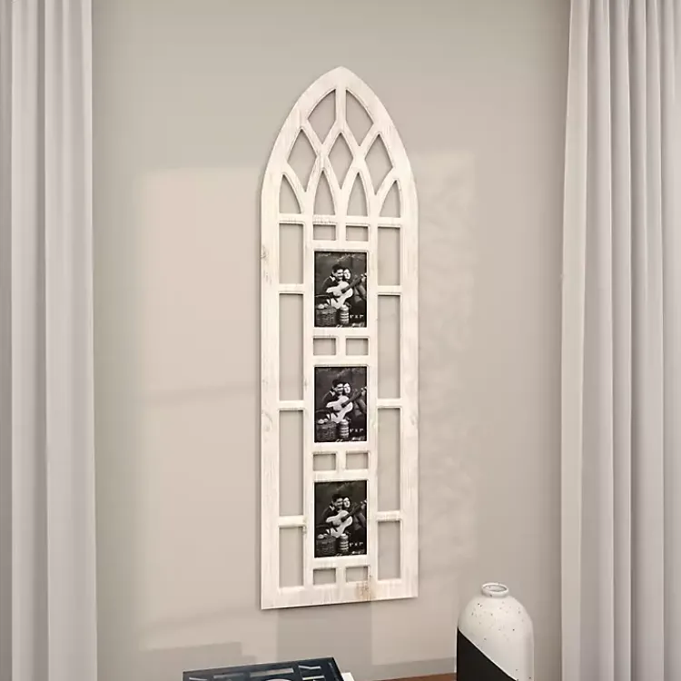 Collage Frames>Kirklands Home Whitewash Window Arch 3-Opening Collage Frame