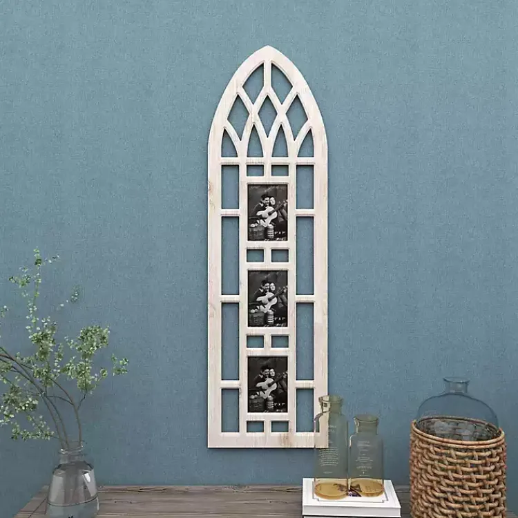 Collage Frames>Kirklands Home Whitewash Window Arch 3-Opening Collage Frame