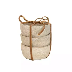 Kirklands Home wash Wood Pinch Bowls, Set of 3 White Online