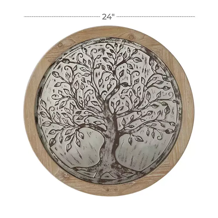 Kirklands Home Whitewashed Bronze Tree Framed Wall Plaque Sale