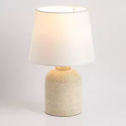 Kirklands Home washed Carved Grid Table Lamp White Sale