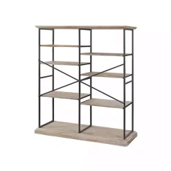 Kirklands Home Whitewashed Etagere Industrial Bookcase Hot