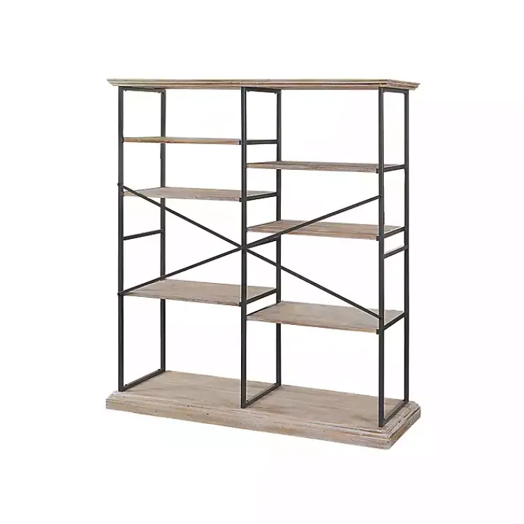 Kirklands Home Whitewashed Etagere Industrial Bookcase Hot