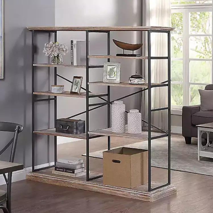 Kirklands Home Whitewashed Etagere Industrial Bookcase Hot