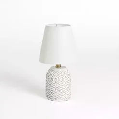 Kirklands Home washed Fleur Table Lamp White