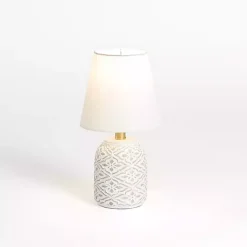 Kirklands Home washed Fleur Table Lamp White