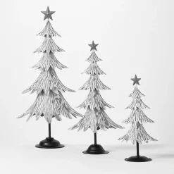 Christmas Decorations>Kirklands Home Whitewashed Metal Christmas Trees, Set of 3