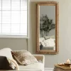 Kirklands Home Whitewashed Natural Beaded Wood Wall Mirror