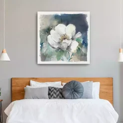Kirklands Home Whitewashed Peony Canvas Art Print New