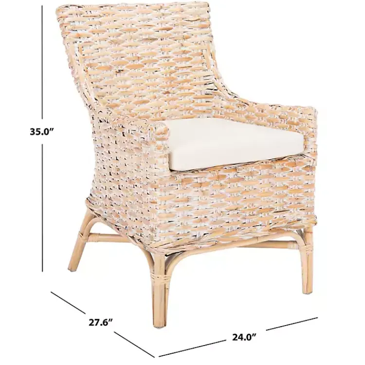 Kirklands Home washed Rattan Cristen Accent Chair White Online