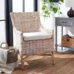 Kirklands Home washed Rattan Cristen Accent Chair White Online