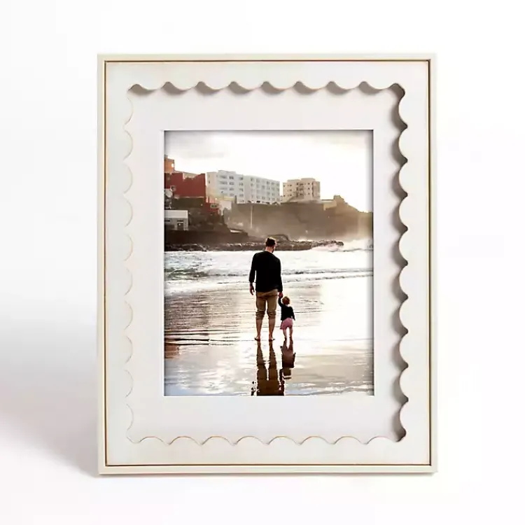 Picture Frames>Kirklands Home washed Scalloped Picture Frame White