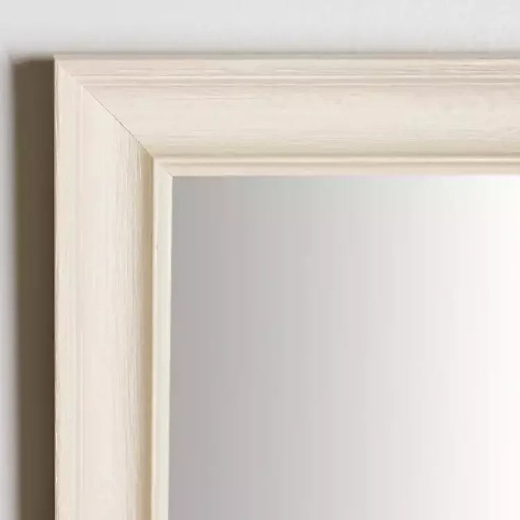 Kirklands Home Whitewashed Scoop Maggie Profile Mirror, 24x36 in. New