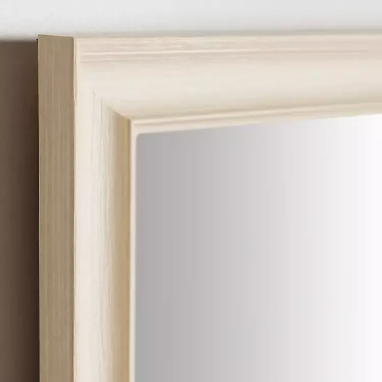 Kirklands Home Whitewashed Scoop Maggie Profile Mirror, 24x36 in. New
