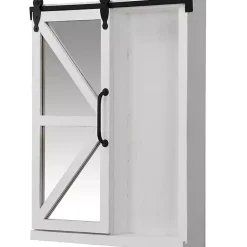 Kirklands Home washed Sliding Barn Door Wall Cabinet White New