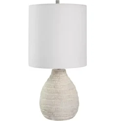 Kirklands Home washed Textured Ellie Table Lamp White