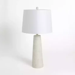 Kirklands Home washed Textured Taper Table Lamp White Outlet